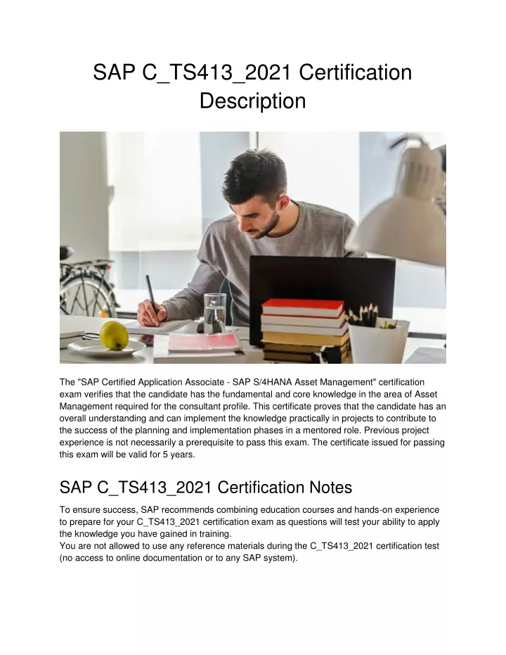 sap c ts413 2021 certification description