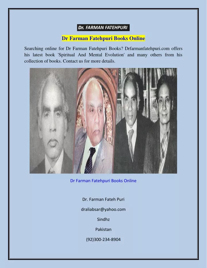 dr farman fatehpuri books online