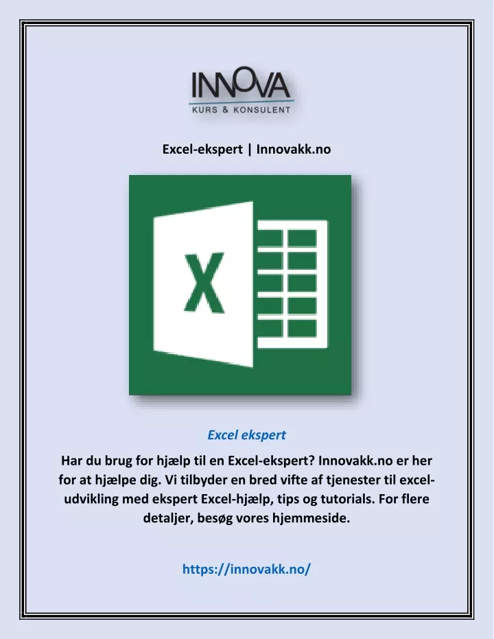 excel ekspert innovakk no