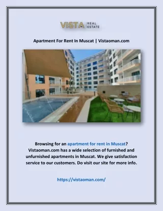 Apartment For Rent In Muscat | Vistaoman.com
