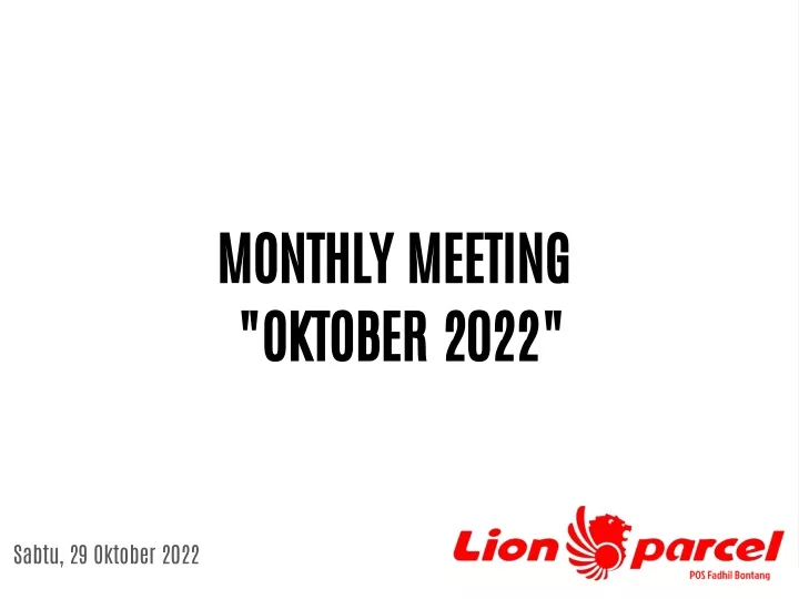 monthly meeting oktober 2022