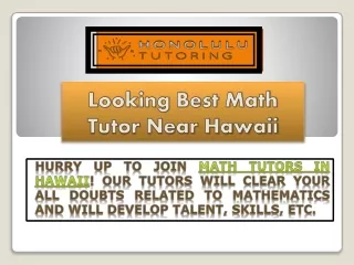 Looking Best Math Tutor Near Hawaii