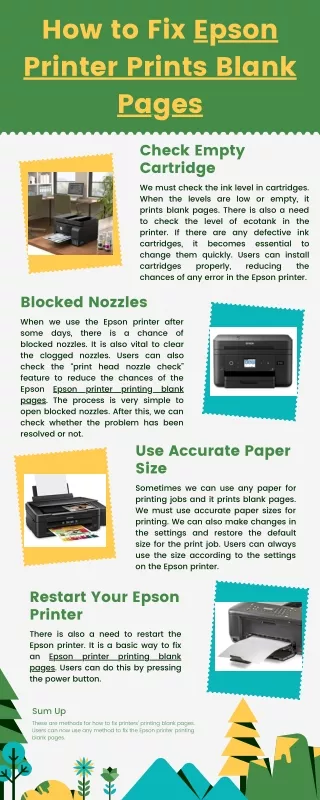 how to fix epson printer prints blank pages check