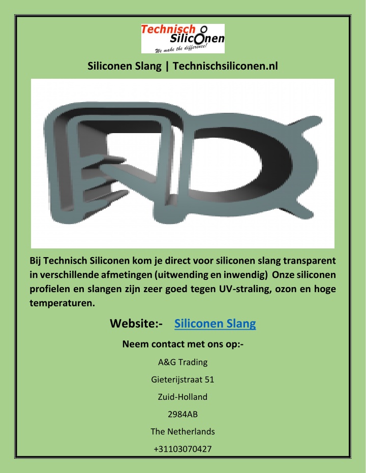 siliconen slang technischsiliconen nl