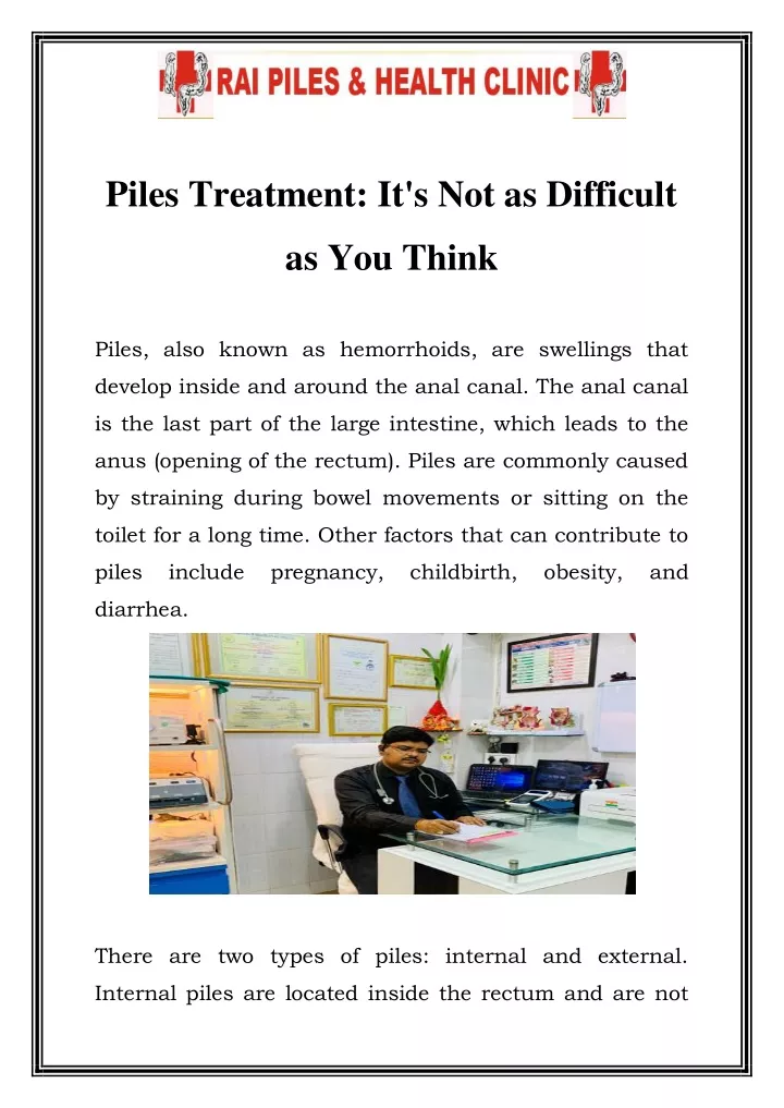 piles treatment it s not as difficult