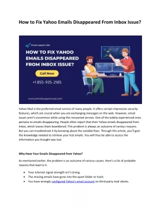 how to fix yahoo emails disappeared from inbox