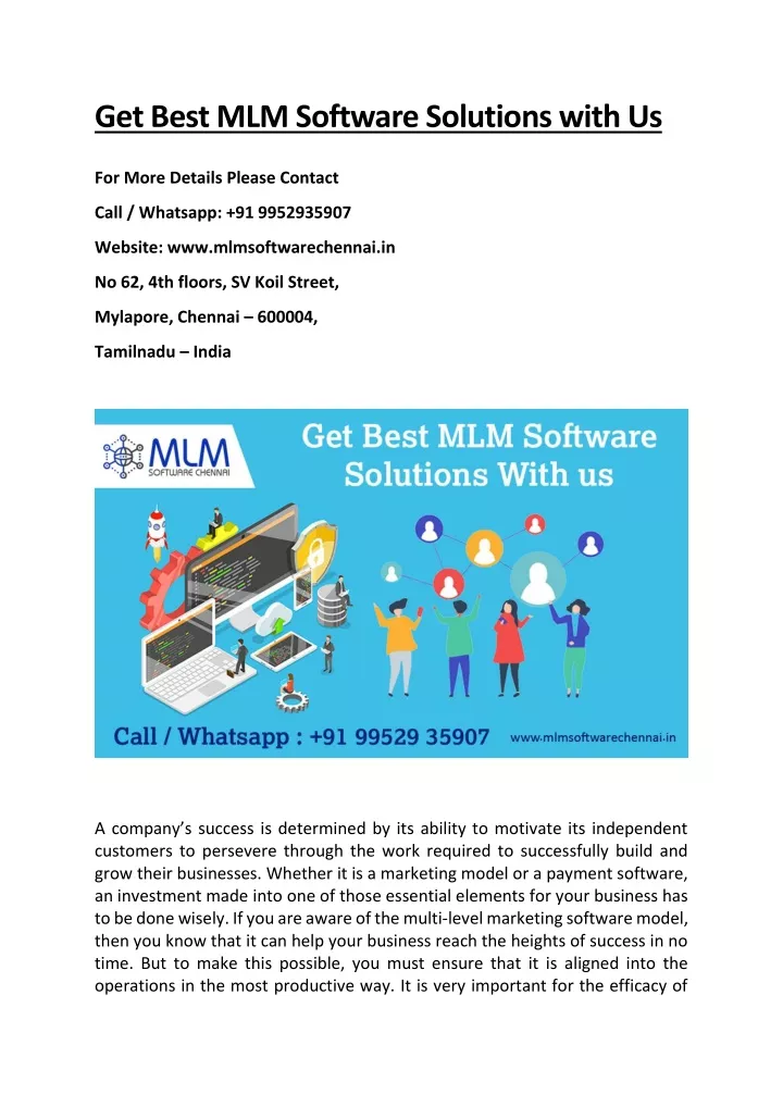 get best mlm software solutions with us