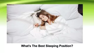 What’s The Best Sleeping Position?