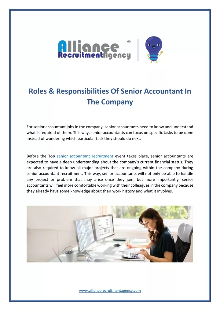 roles responsibilities of senior accountant