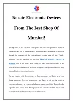 Electrical Repairs & Service In Mumbai Call-9920529961 - slide 1