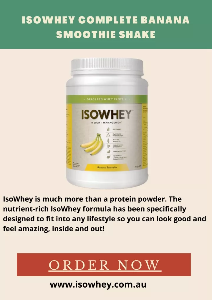 isowhey complete banana smoothie shake