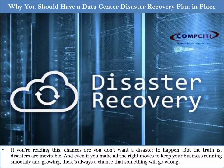 why you should have a data center disaster recovery plan in place