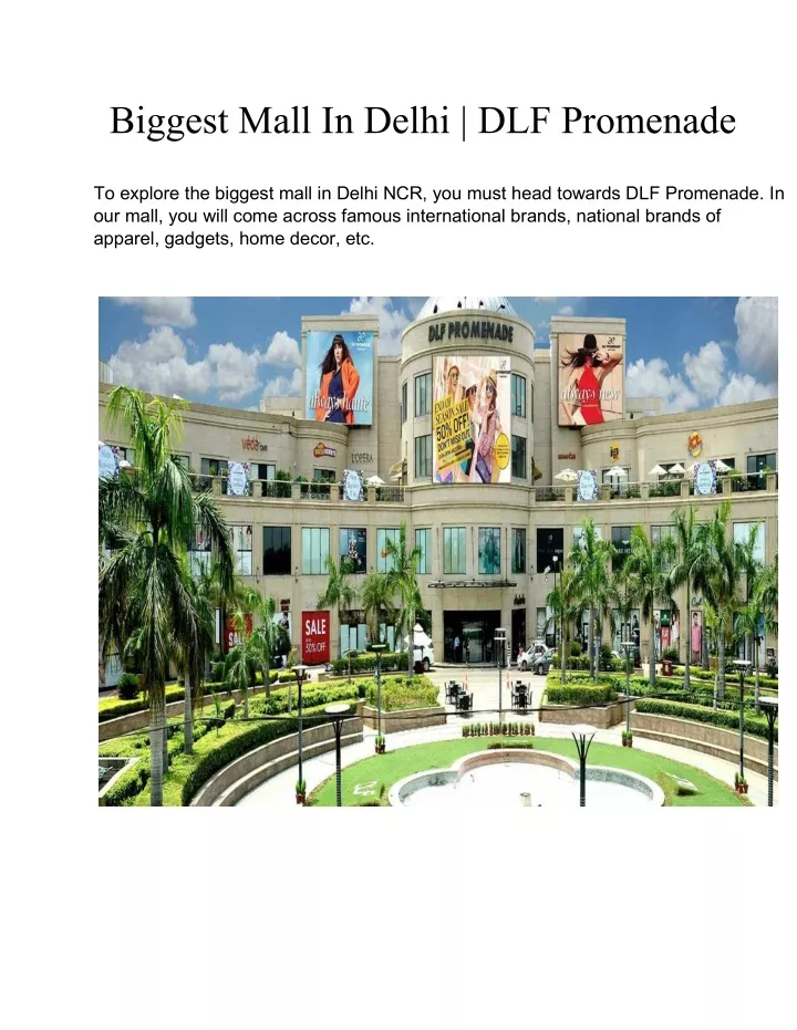 biggest mall in delhi dlf promenade