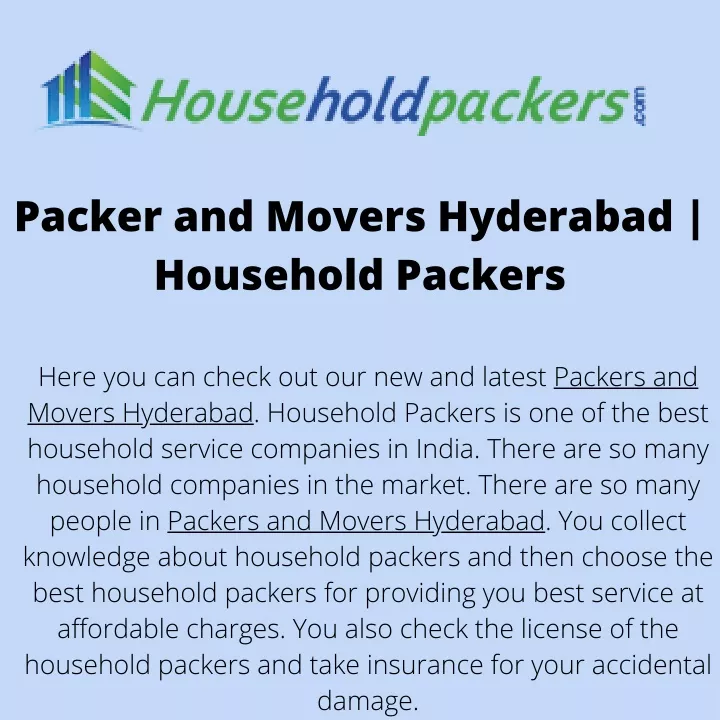 packer and movers hyderabad household packers