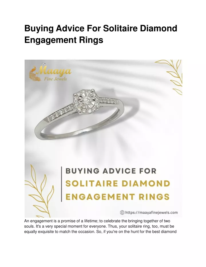 buying advice for solitaire diamond engagement rings