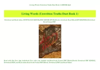^READ) Living Words (Unwritten Truths Duet Book 1) EBOOK #pdf