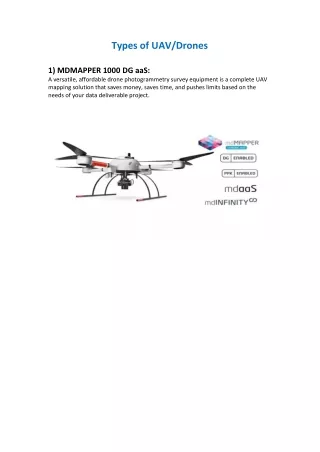 Types of UAV Drones
