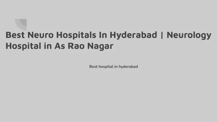 best neuro hospitals in hyderabad neurology