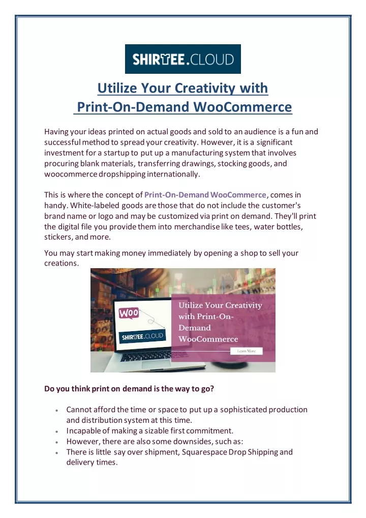 utilize your creativity with print on demand