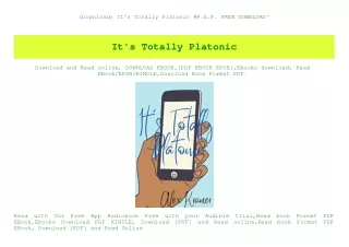 (Download) It's Totally Platonic #P.D.F. FREE DOWNLOAD^