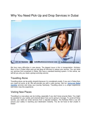 why you need pick up and drop services in dubai