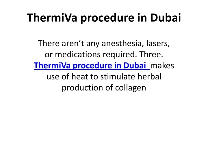 thermiva procedure in dubai