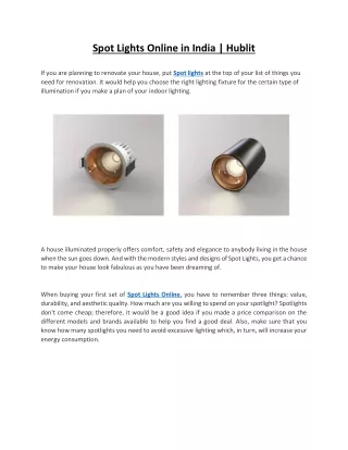 spot lights online in india hublit