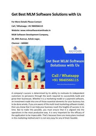 get best mlm software solutions with us