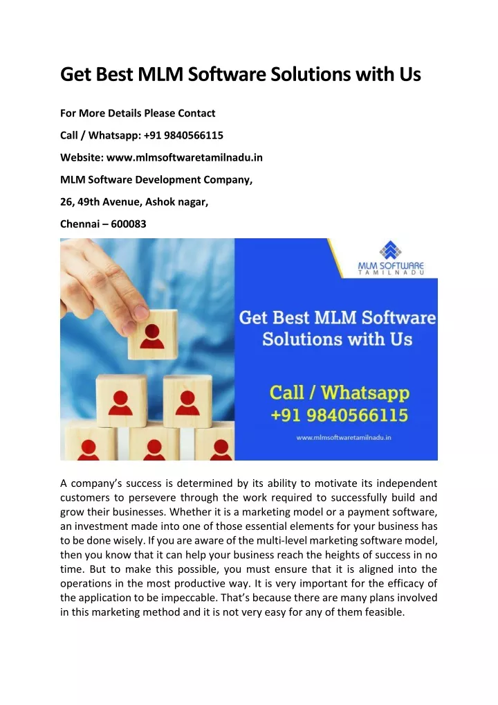 get best mlm software solutions with us