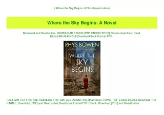 ^DOWNLOAD-PDF) Where the Sky Begins A Novel {read online}