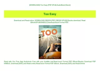 [DOWNLOAD] Too Easy [PDF EPuB AudioBook Ebook]