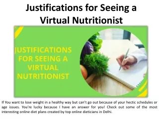 Benefits of Consulting a Nutritionist Online