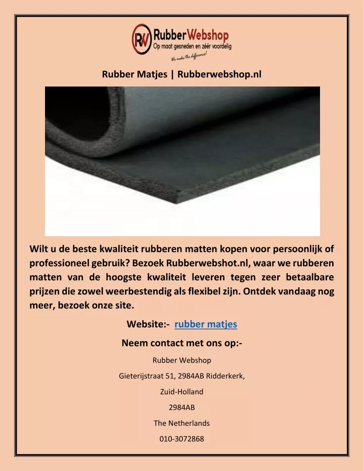 rubber matjes rubberwebshop nl