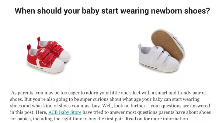 when should your baby start wearing newborn shoes