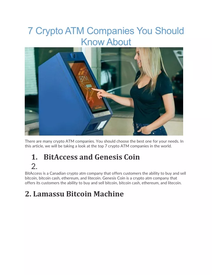 7 crypto atm companies you should know about