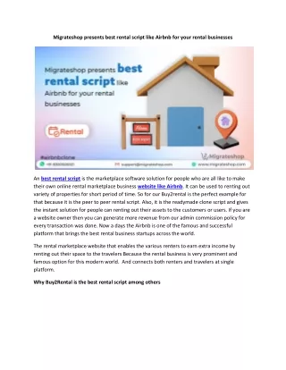 migrateshop presents best rental script like
