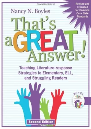 READ  That s a GREAT Answer Second Edition Teaching Literature response