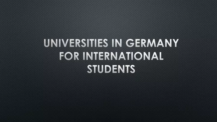 universities in germany for international students