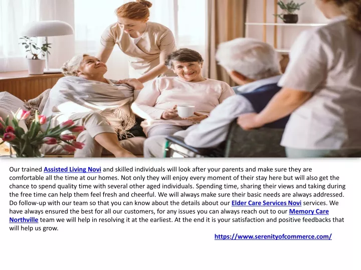 our trained assisted living novi and skilled
