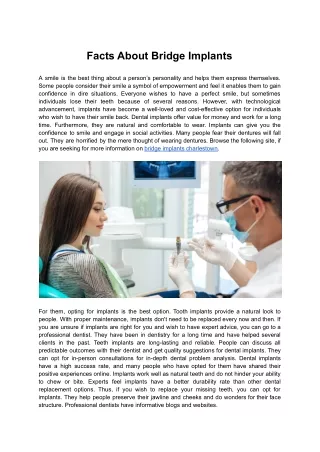 Facts About Bridge Implants