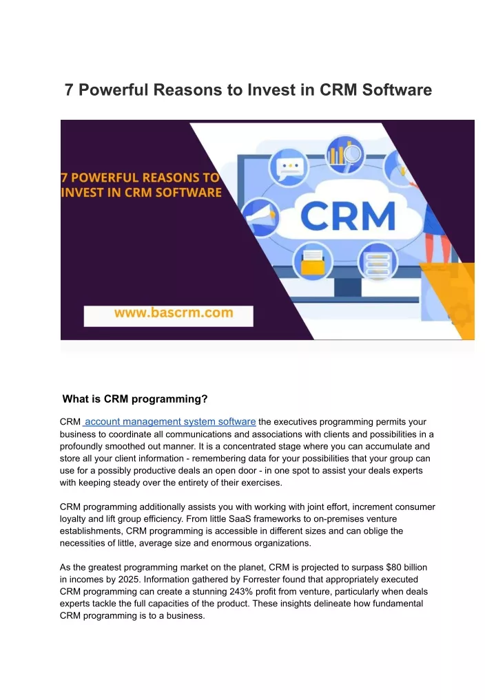 7 powerful reasons to invest in crm software