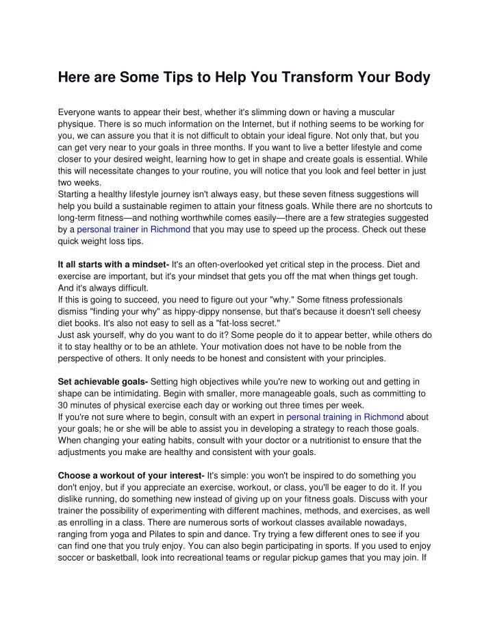 here are some tips to help you transform your