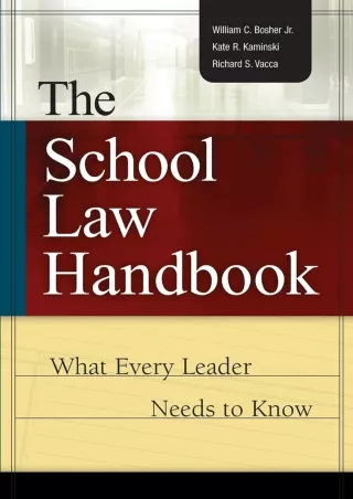 ePUB  The School Law Handbook What Every Leader Needs to Know