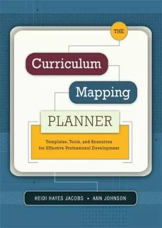 eBOOK  The Curriculum Mapping Planner Templates Tools and Resources for