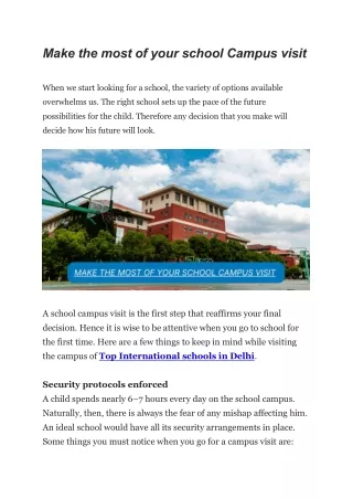 Make the most of your school Campus visit