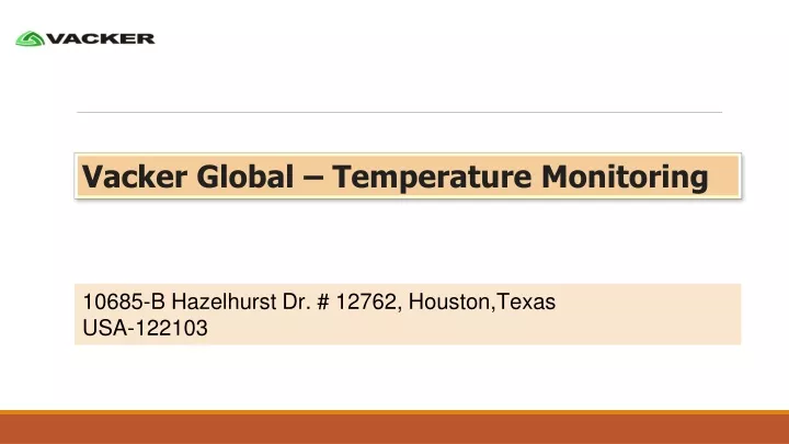 vacker global temperature monitoring