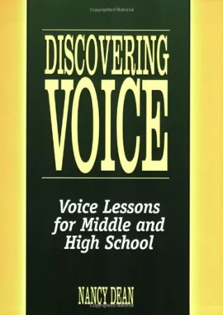ePUB  Discovering Voice Voice Lessons for Middle and High School Maupin