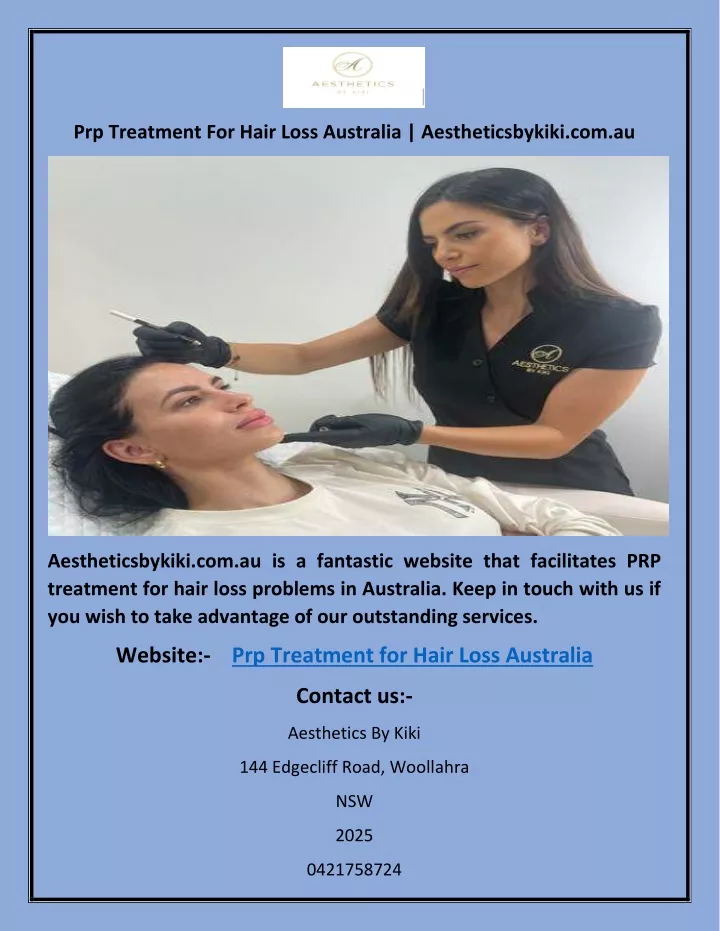 prp treatment for hair loss australia