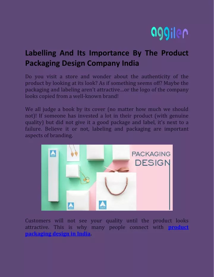 labelling and its importance by the product