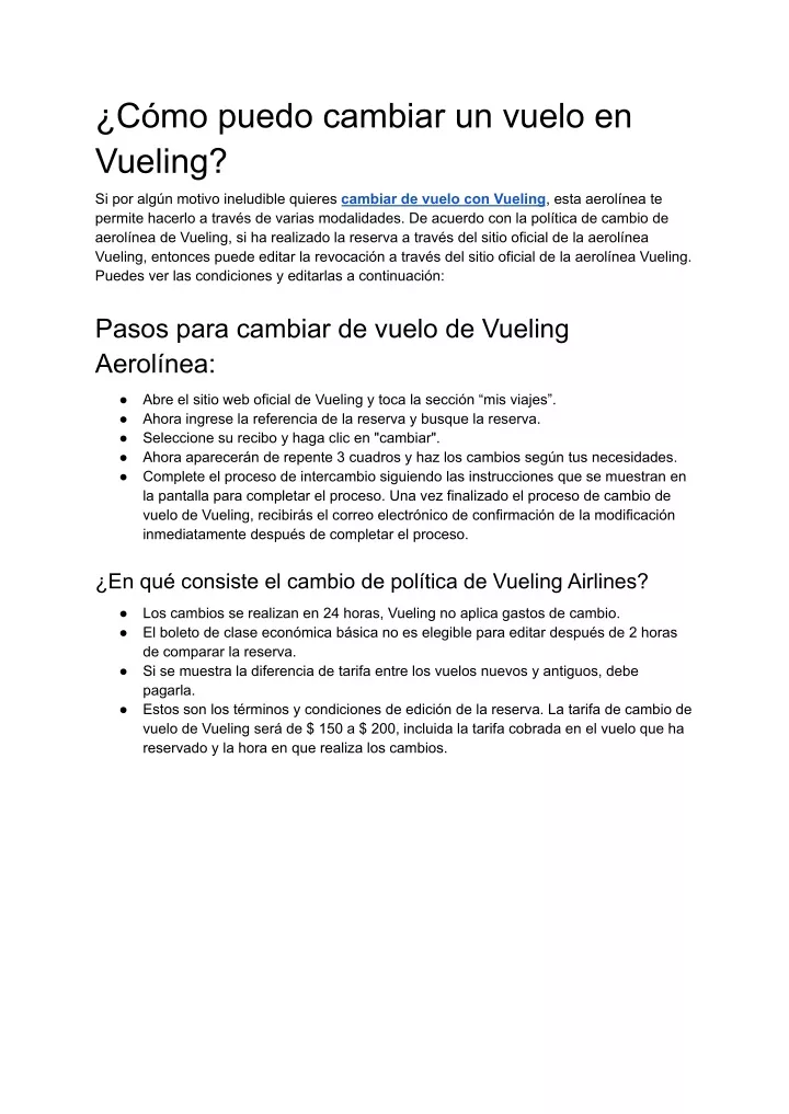 c mo puedo cambiar un vuelo en vueling